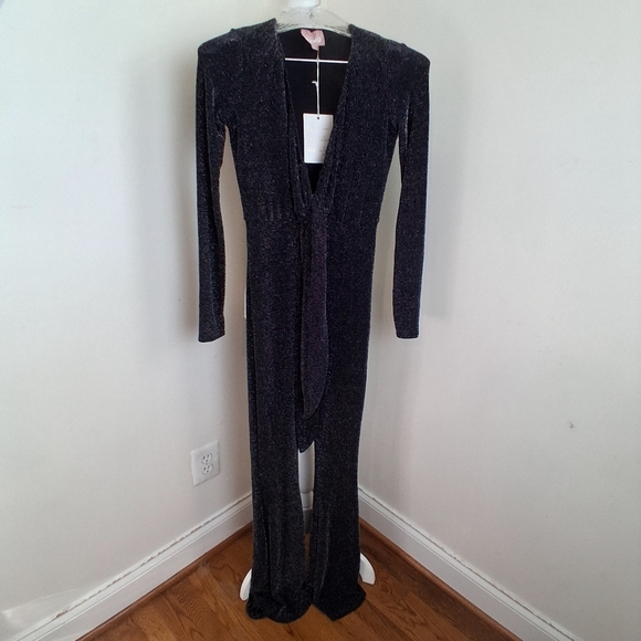 Show Me Your Mumu Martina Jumpsuit In Dancing Queen Shine Black Size XS NWT - Picture 8 of 9